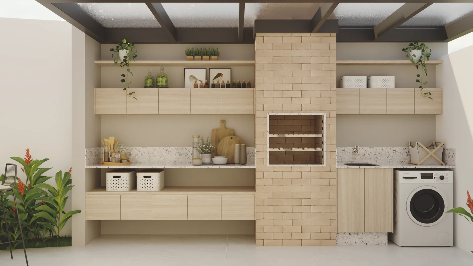 Casas Jardim Livia, área de serviço